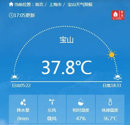 上海宝山天气预报