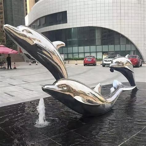 不锈钢发光鲸鱼雕塑