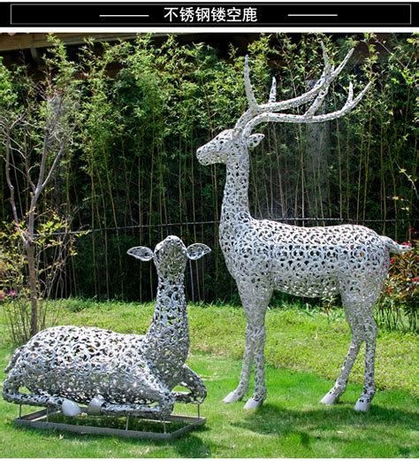 不锈钢母子鹿雕塑生产厂家