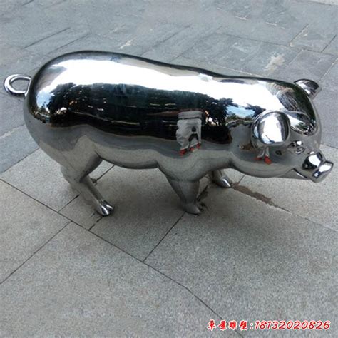 不锈钢猪雕塑成品