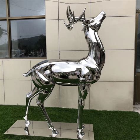 不锈钢金属鹿雕塑