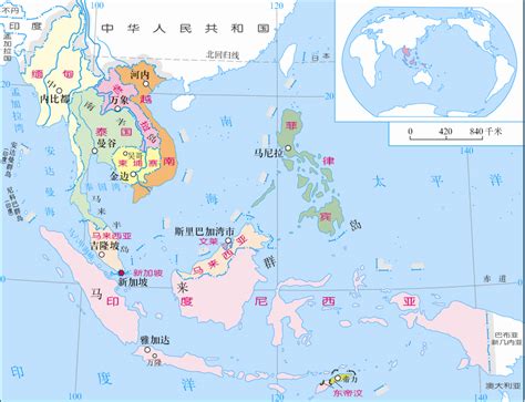 东南亚在世界地图位置