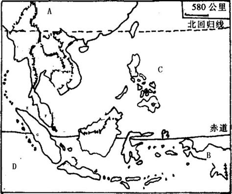 东南亚地图简笔画