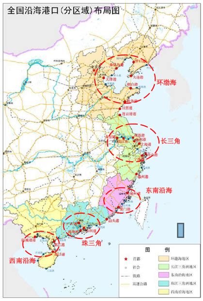 中国十大港口地图