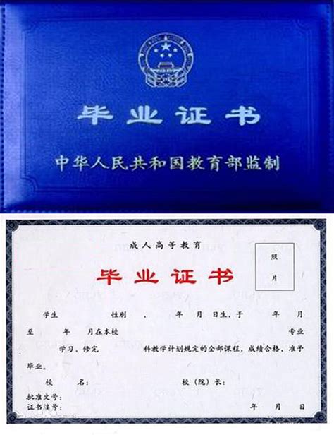 中国各种毕业证书