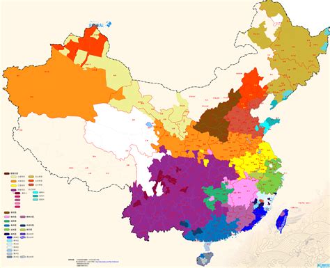 中国方言分布