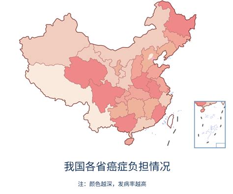 中国最新癌症地区分布图