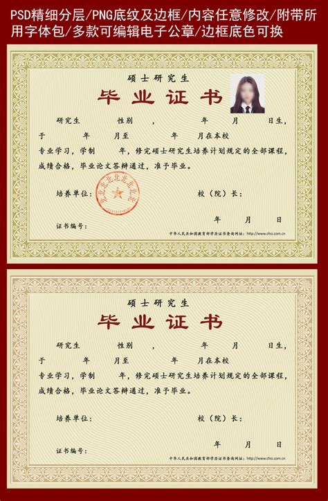 中国毕业证模板