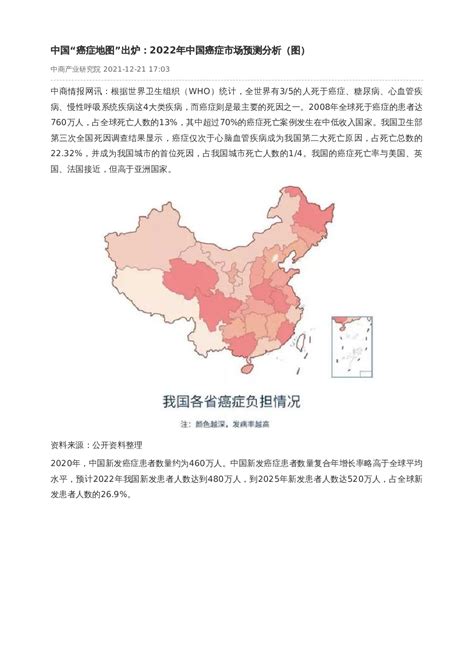 中国癌症地图最新版