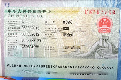 中国签证分类