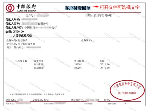中国银行对公回单自助打印服务