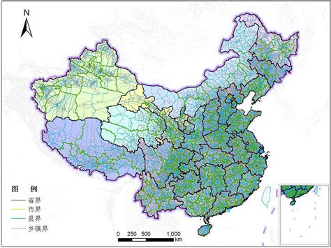 中国镇级地图