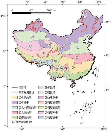 中国雪线分布图