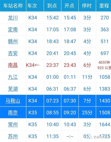 京广铁路线全部车次的时刻表