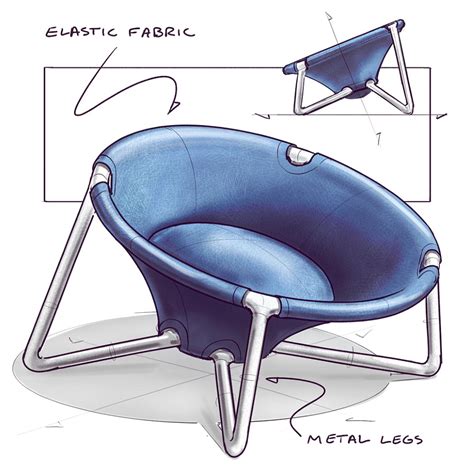 休闲椅手绘设计图