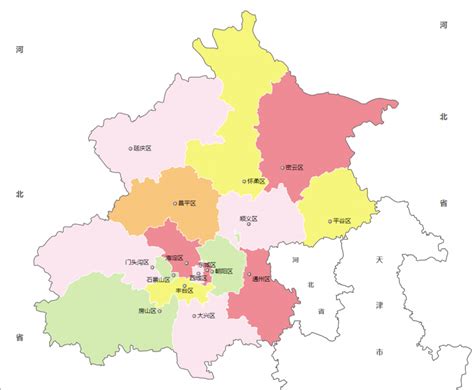 北京地图区域划分图