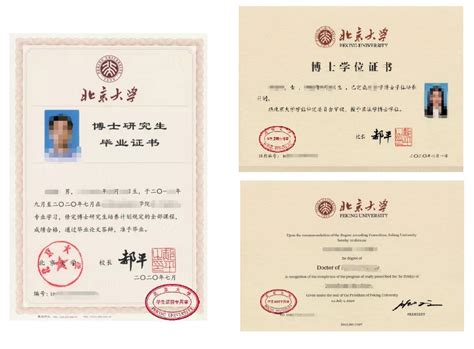 北京大学毕业证学位证图片