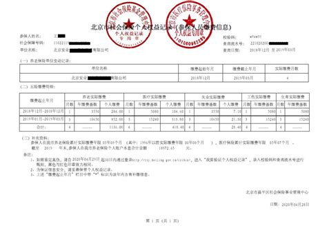 北京市社会保障个人权益记录打印