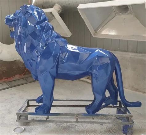 吉林不锈钢抽象动物狮子雕塑