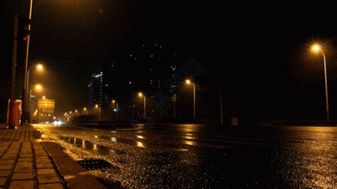 唯美夜晚街道动态图片