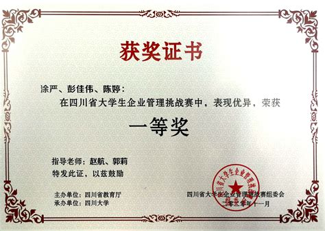 四川省大学生含金量高的荣誉证书