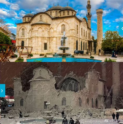 土耳其地震前后的对比视频