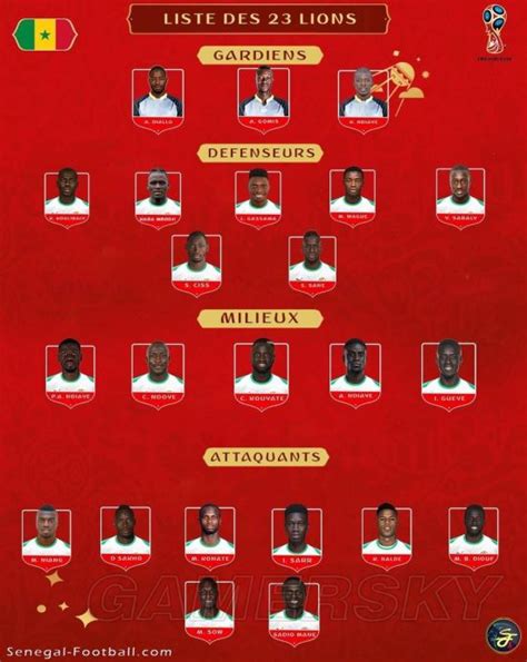 塞内加尔2018世界杯阵容
