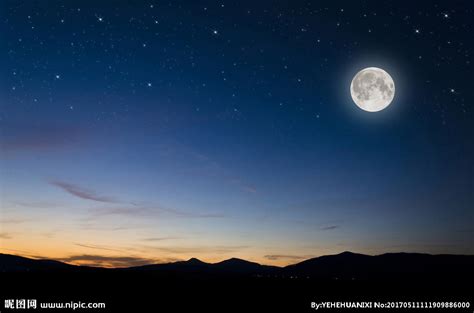 夜晚星星月亮真实照片