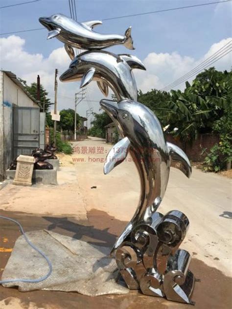 大型不锈钢海豚雕塑厂家