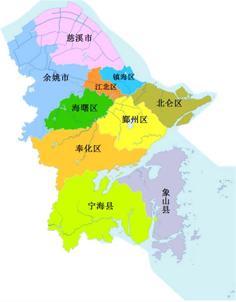 宁波行政区划地图