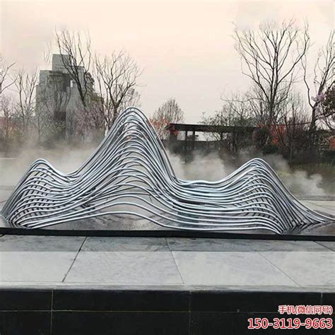 安徽不锈钢镂空假山雕塑造景艺术
