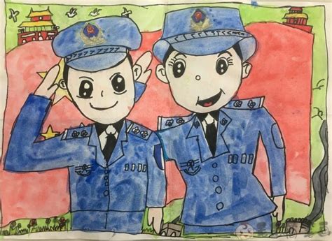 小学生画警察