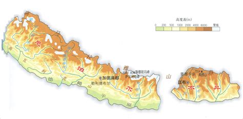尼泊尔自然环境分布图