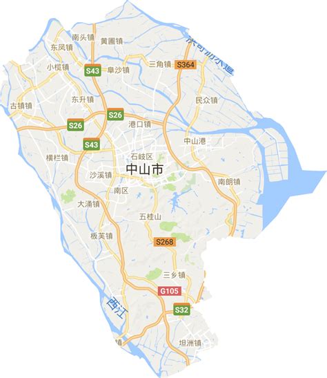 广东省中山市行政区划图