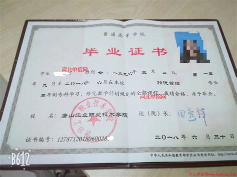 广东省机械技师学院毕业证书样本