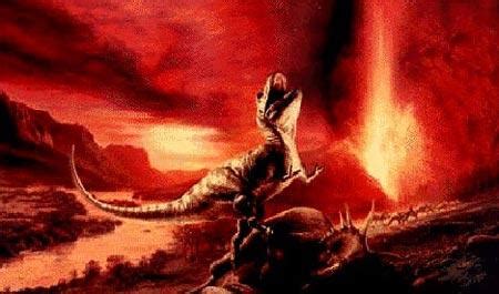 恐龙灭绝火山爆发视频