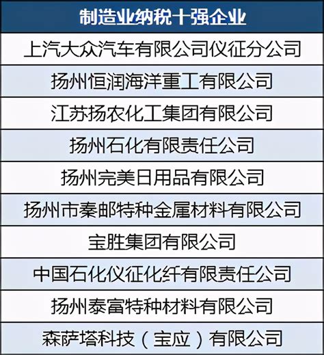 扬州市工业企业排行