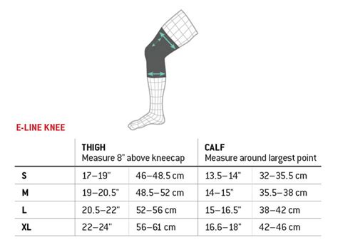 护膝尺寸对照表