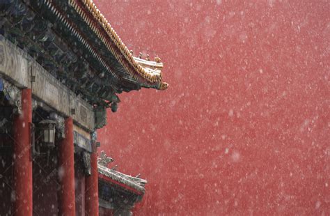 故宫红墙雪景图片高清