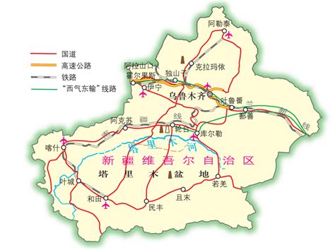 新疆公路交通地图