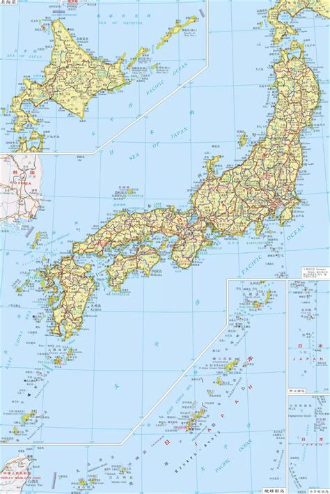 日本四个岛地图中文版全图