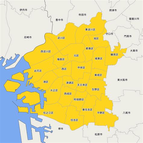 日本大阪市区地图
