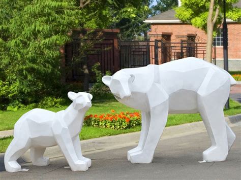景观小品玻璃钢北极熊雕塑摆件