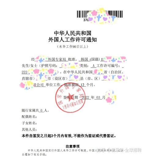 杭州给外国人办理工作许可证