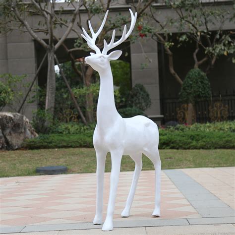 梅花鹿玻璃钢抽象动物雕塑