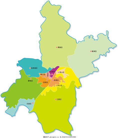 武汉市九个区划分地图