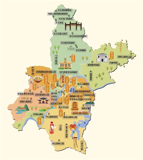 武汉市景点地图分布图