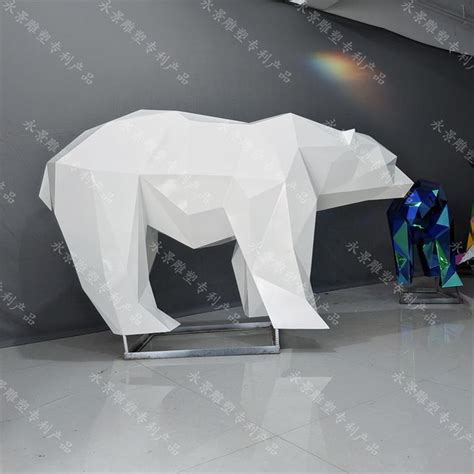 江苏镜面不锈钢动物北极熊雕塑