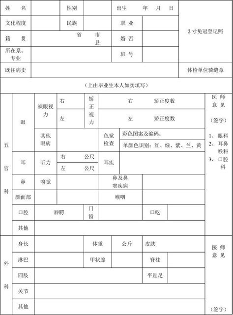 河北省沧州市高考体检单