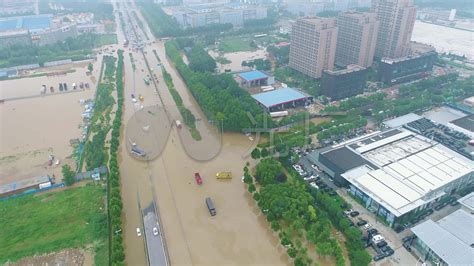 河南洪水全景视频
